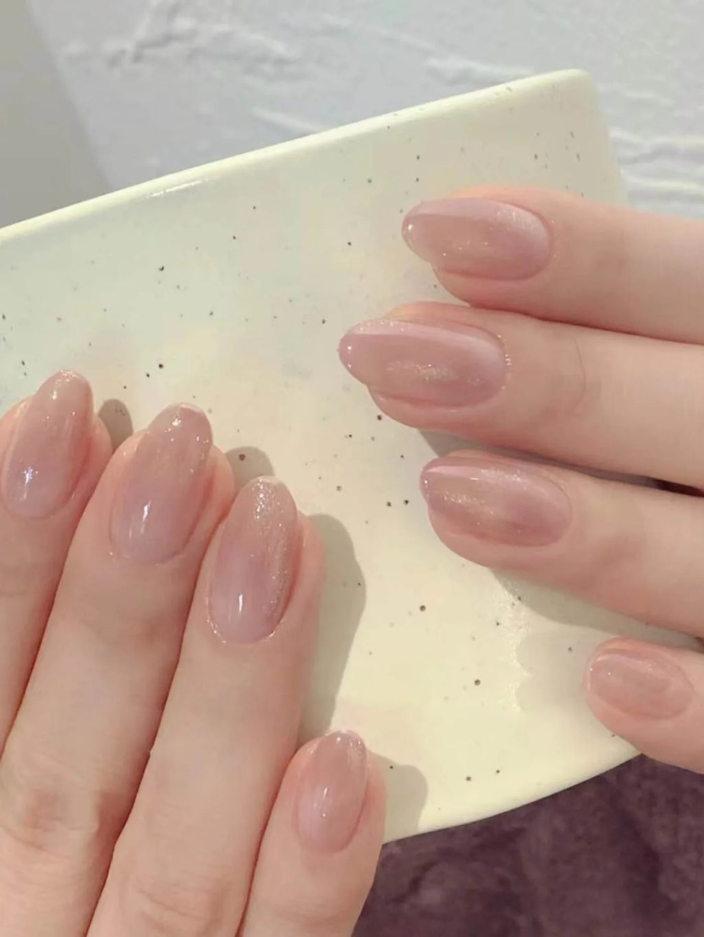 24pcs Long Almond Fake Nails White French Press on Nails Simple Full Cover Detachable Nail Tips