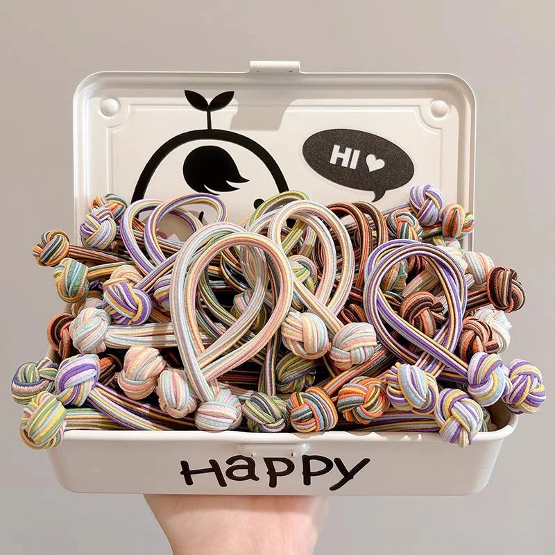 High Ponytail Rubber Bands Hair Band Elastic Head Rope For Women Korean Scrunchies Hair Tie Knotted Hair Ropes Hair Accessories