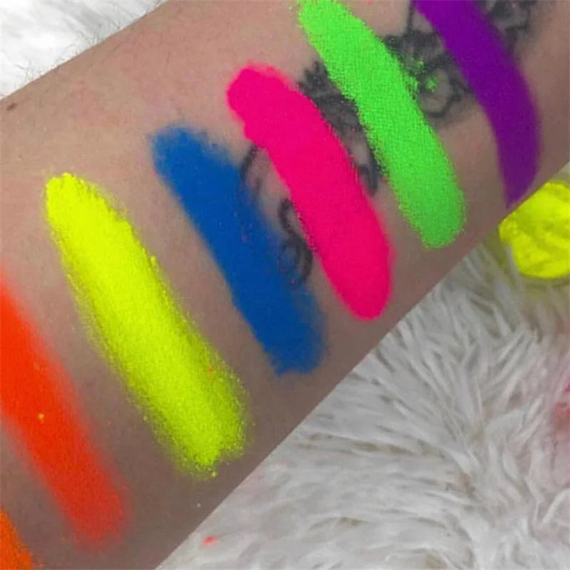 12-Colors/Set Neon Fluorescent Nail Art Powder Festival Rainbow Chrome Pigment DIY Eye Body Manicure Decor Glitter Dipping Dust