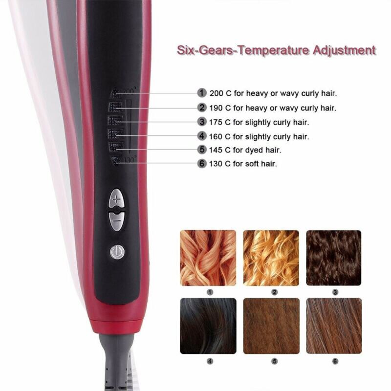 Dual-Purpose Hair Straight Styler Straightener Hair Curler Curling Ceramics Styling Straightener Combs Hair Stick for Women Men