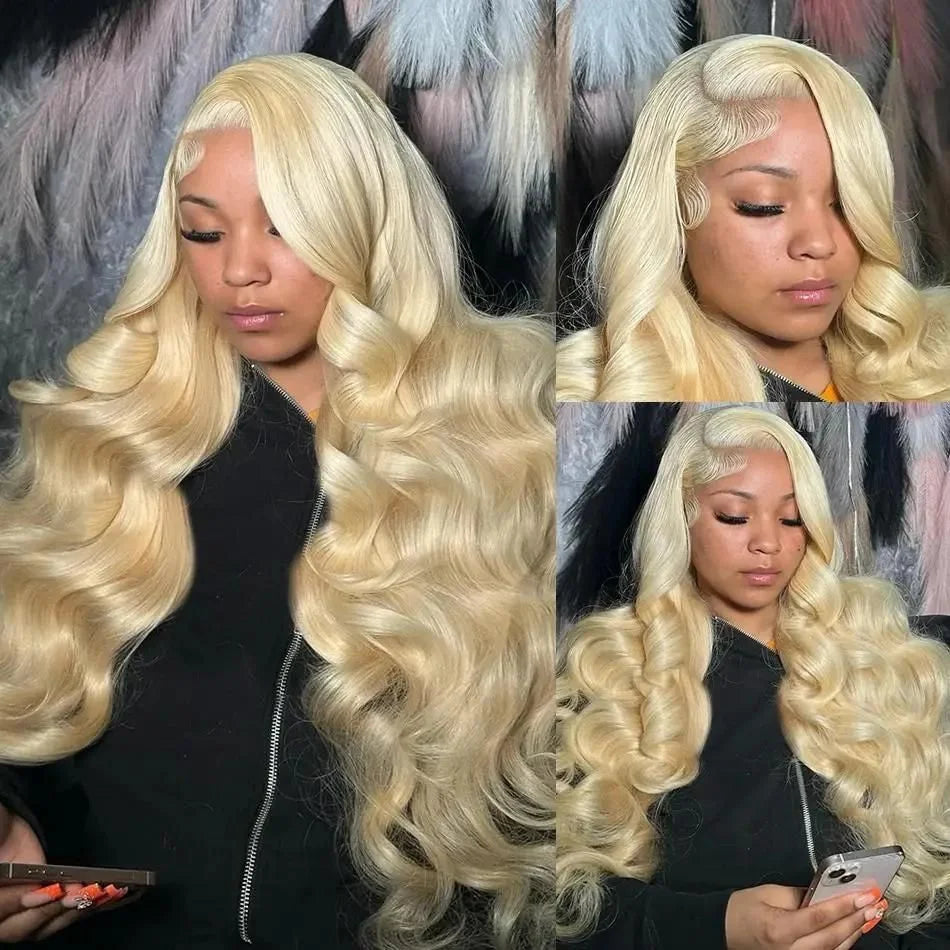 30-32 Inch Body Wave 613 Blonde Human Hair Wig Pre Plucked