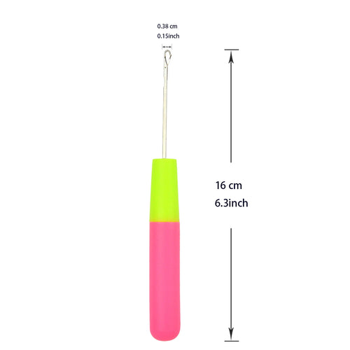 1 Pc 0.5cm/0.38cm loc Knitting Hook Crochet Hook Plastic Crochet Hook Needle Hair Weaving Crochet Needle Hook