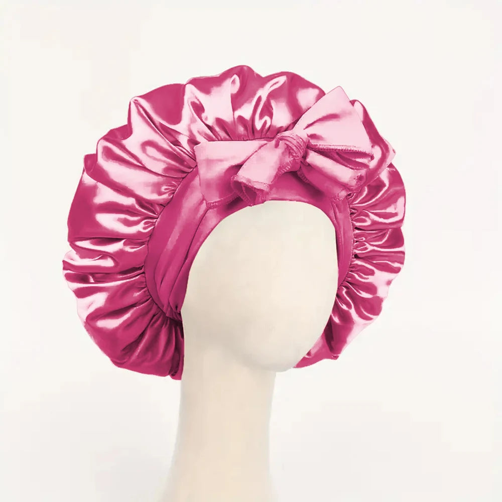 Gorro de satén Gorro de seda Gorro ajustable para dormir Gorro para el pelo con cinta Gorros para mujeres y hombres