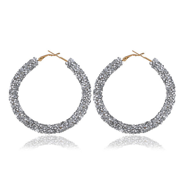 Bohemia Round Austrian Crystal Stud Earrings Fashion Shiny rhinestone Cheap Hoop Earring