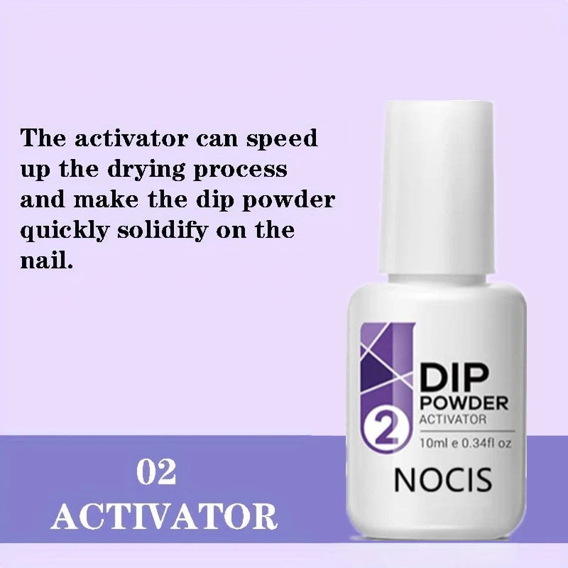 4pcs 10ml Dip Powder Liquid - Activator, Base, Top Gel Coat, And Brush Saver For Nail Art - No Curing Needed - Perfect For Nail
