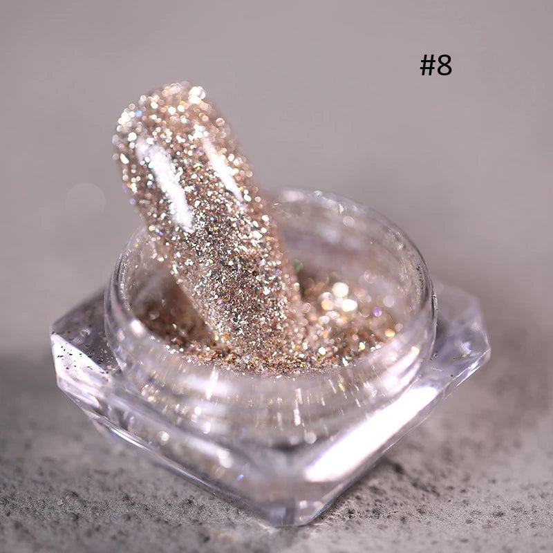 Jars Aurora Nail Powder Pearl Nail Glitter Neon Shimmer Nails Chrome Powder Dipping Powder Decoration Aurora Manicure Pigment