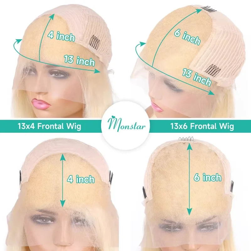 30-32 Inch Body Wave 613 Blonde Human Hair Wig Pre Plucked