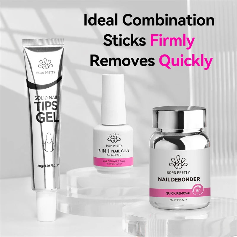 BORN PRETTY 80ml Press-on Nail Debonder Glue Remover for Fake Nail Tips 5S Quick Removal No Harm To Nails And Tips Glue Tools