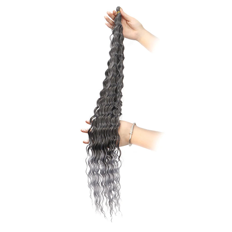 30Inch Synthetic Pre Stretched Deep Wave Crochet Hair