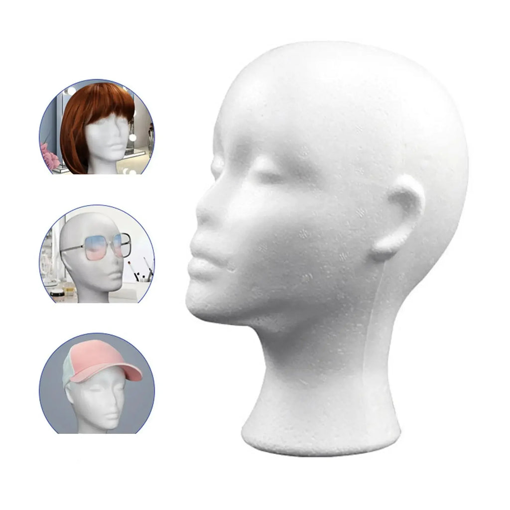 1pc Female Styrofoam Mannequin Manikin Head Model Foam Wig Hair Glasses Display