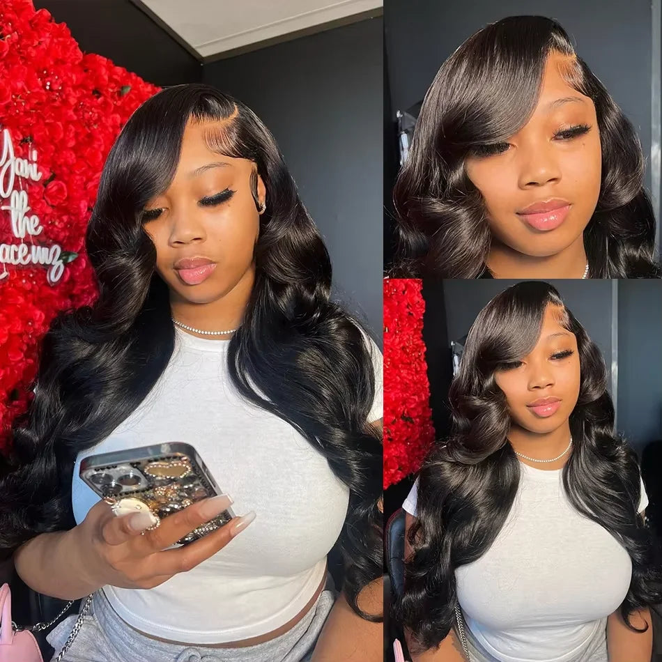 30 38 Inch Body Wave Human Hair Lace Front Wigs