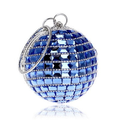 Ball Diamond Tassel Women Party Metal Crystal Clutches Evening  Wedding Bag Bridal Shoulder Handbag Wristlets Clutch