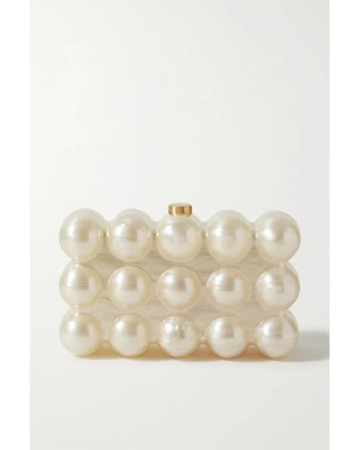 Acrylic bubble clutch bag women designer evening party box purse  new ivory green color handbag