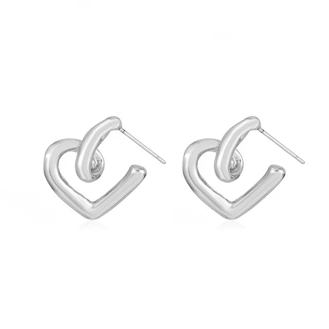 Simple Fashion Gold Color Stud Earrings Statement Jewelry Party Accessories