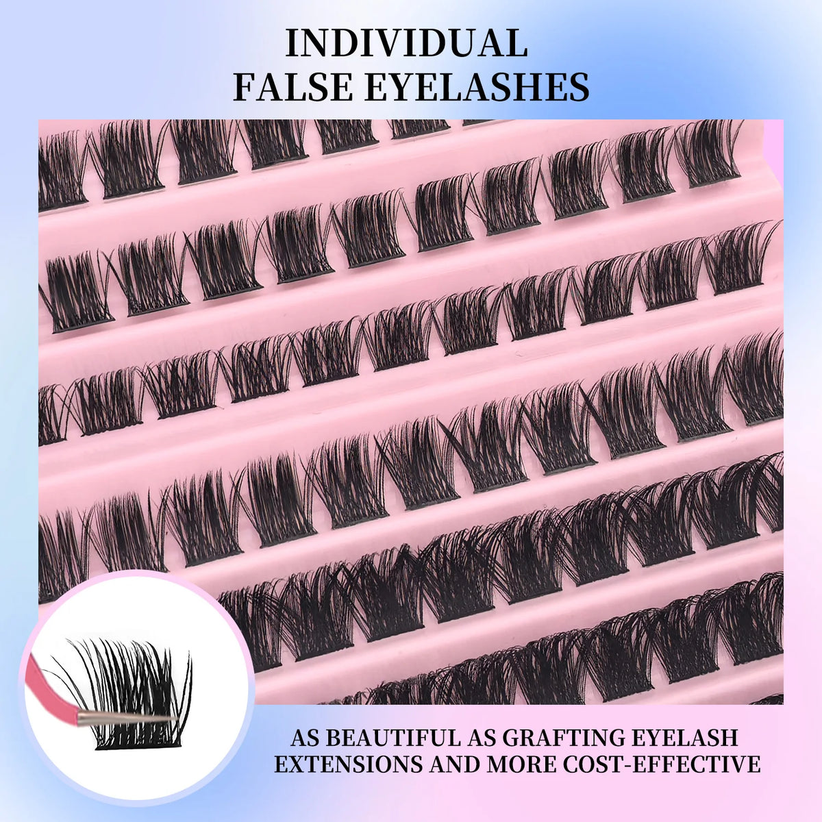 120Pcs Natural Eyelash Cluster Set, D Curl 8–16mm Mixed Length, Soft Band & Lightweight, Reusable False Eyelashes Cat Eye Effect