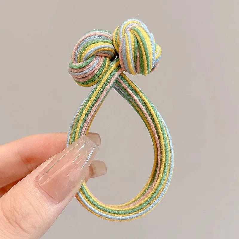 High Ponytail Rubber Bands Hair Band Elastic Head Rope For Women Korean Scrunchies Hair Tie Knotted Hair Ropes Hair Accessories