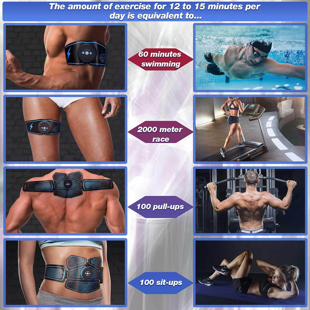 Estimulador Muscular Abdominal Entrenador EMS para Abdominales Equipo de Fitness Aparato de Entrenamiento Muscular Electroestimulador Tonificador Ejercicio en Casa Gimnasio