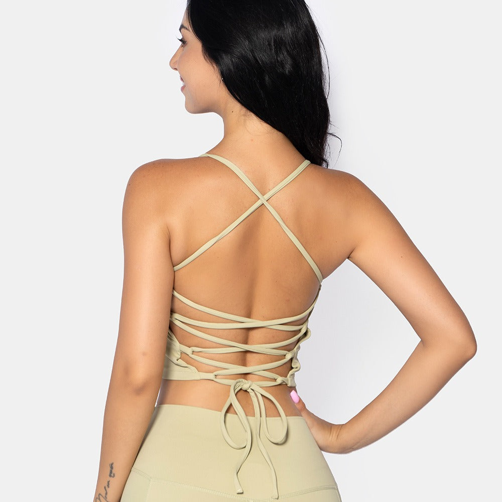 New Fall INS European and American Sports Gym Running Backless Sexy Bra Yoga Clothes