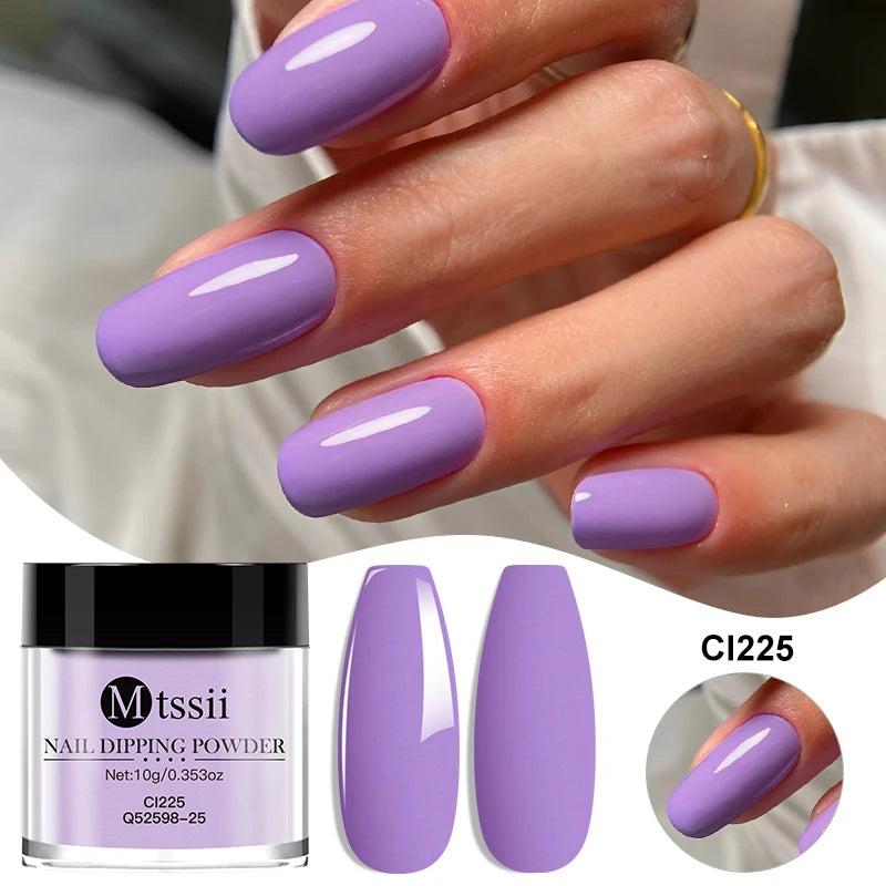 MTSSII 10g Nail Dipping Powder Natural Dry No Lamp Cure DIY Nail Art Decoration Pigment Dust Glitter Long Lasting Manicure Salon