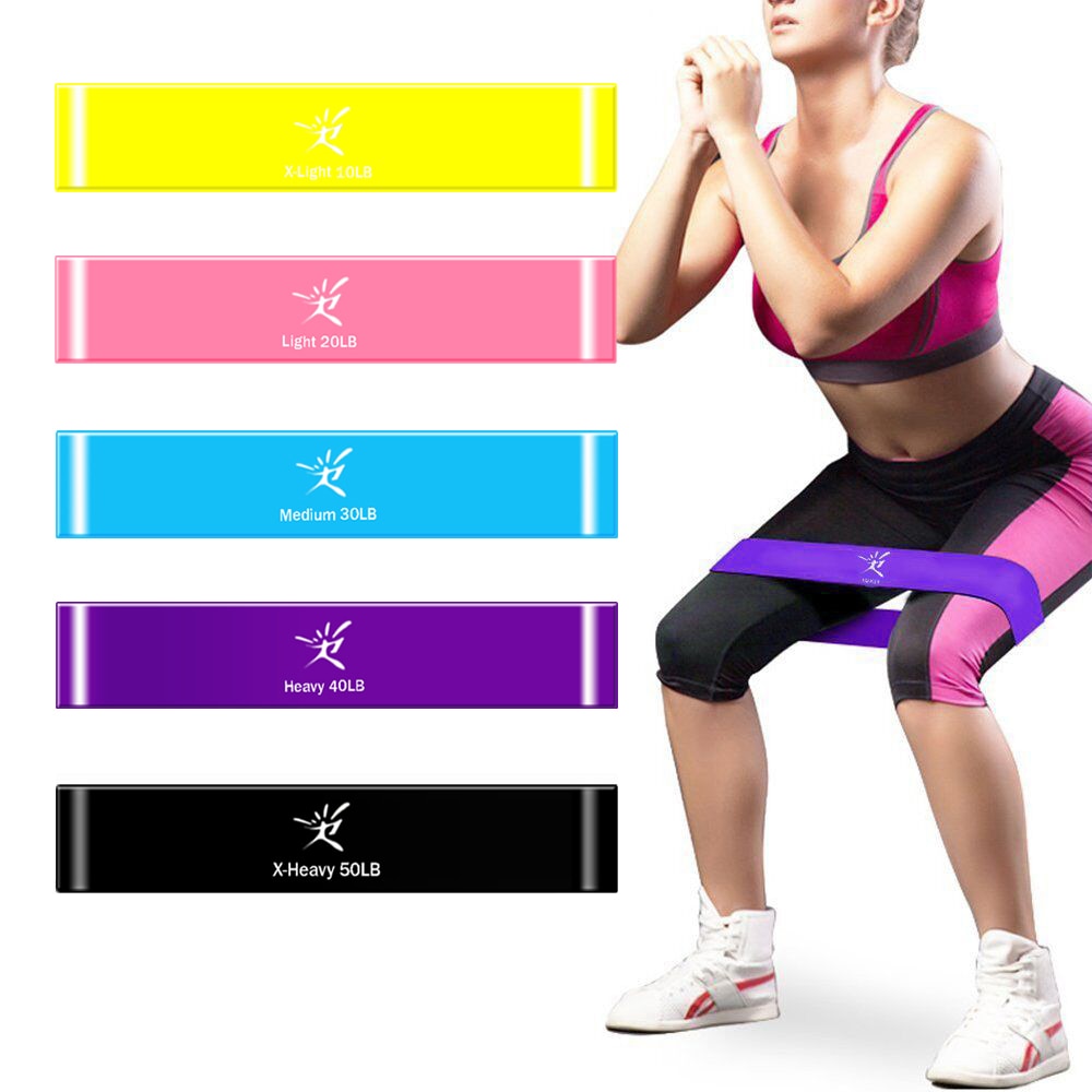 Bandas elásticas de látex de 5 colores para fitness, bandas de bucle de goma, equipo de gimnasio, expansor de entrenamiento de fuerza, bandas elásticas