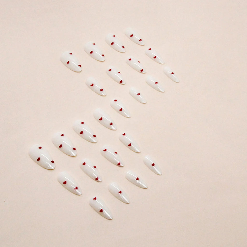 24 pieces of ins-style long press-on nails (teardrop shape), paired with 1 piece of jelly glue and 1 nail file