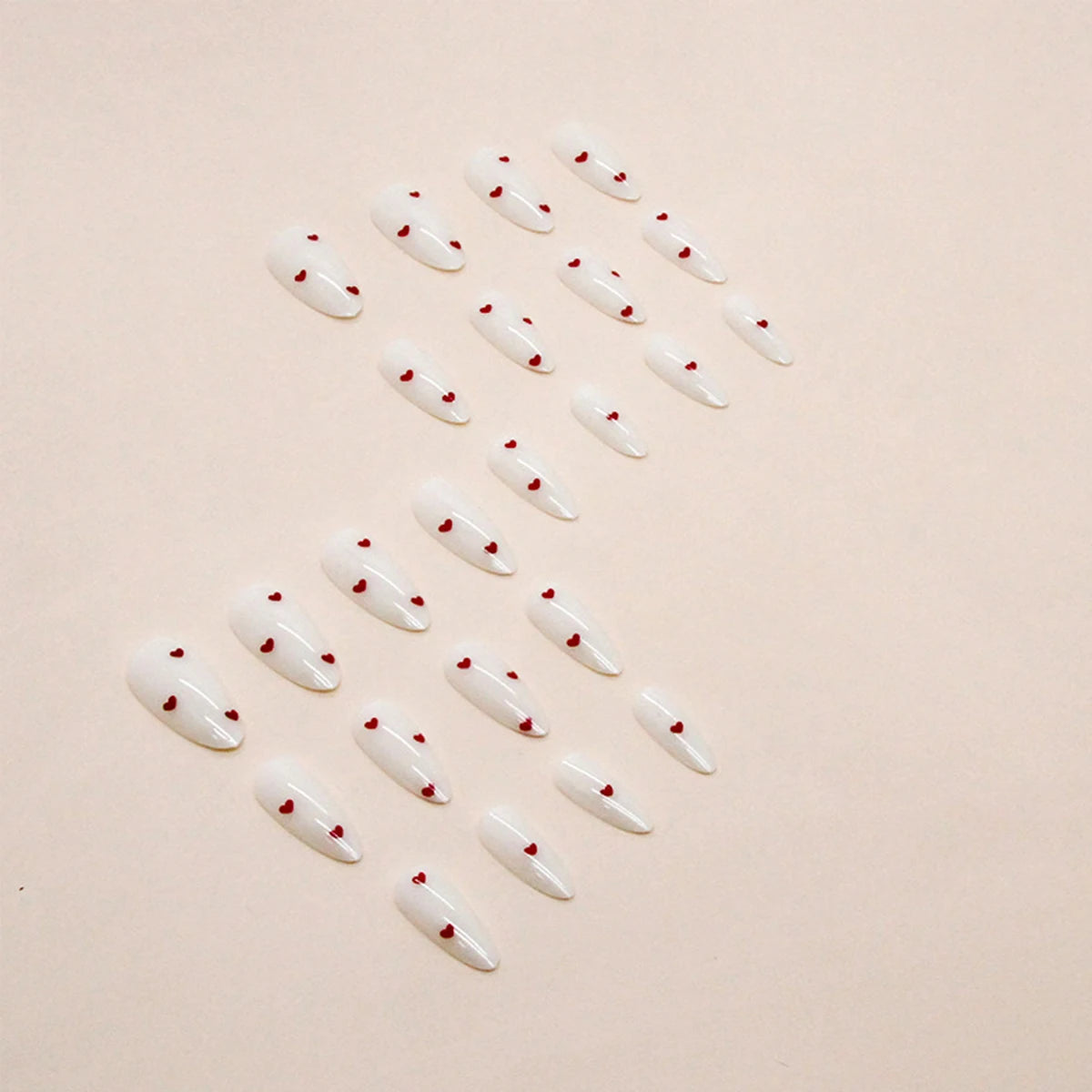 24 pieces of ins-style long press-on nails (teardrop shape), paired with 1 piece of jelly glue and 1 nail file