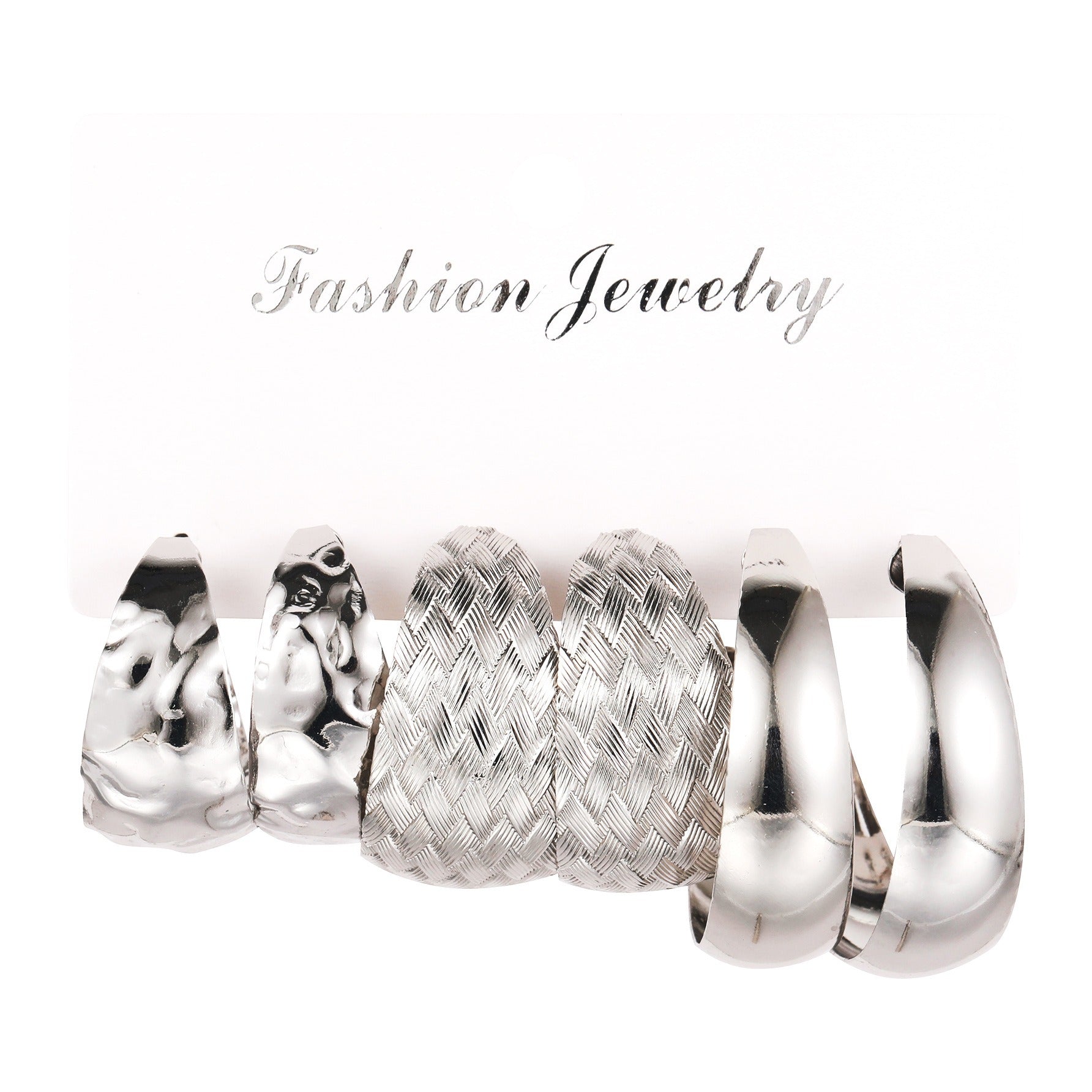 Vintage Big Circle Hoop Earring Set for Women Girl