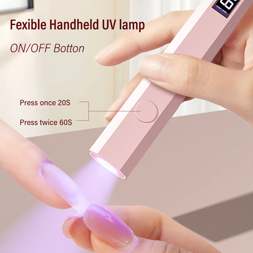 YIKOOLIN Conveniente secador de uñas recargable UV LED portátil Lámpara de curado rápido para todos los esmaltes en gel Mini herramienta de manicura USB portátil