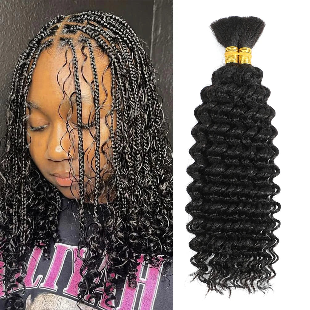 Brazilian Virgin Deep Wave Human Hair for Braiding