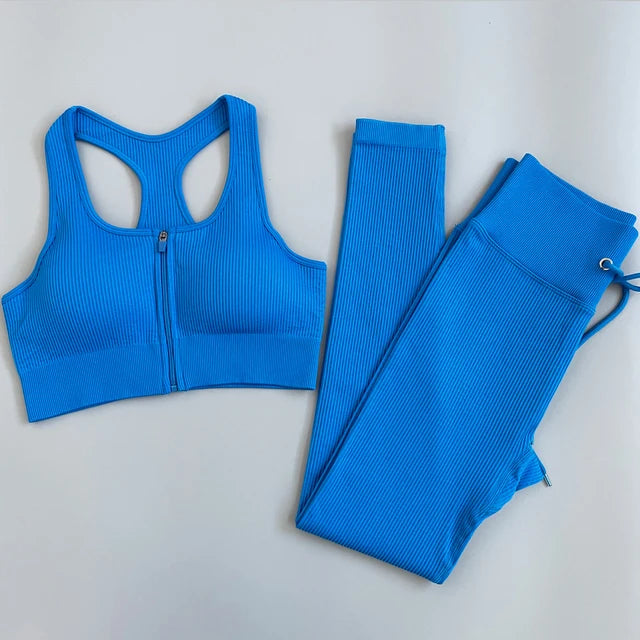 2/3/5PC Women's tracksuit Seamless Yoga Set Workout Sportswear Gym Clothing Drawstring High Waist  Leggings Fitness Sports Suits
