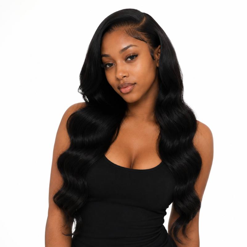 Jet Black Body Wave  Human Hair Bundles