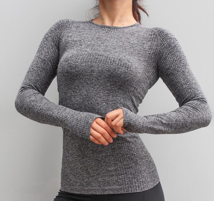 High Stretch Comfort Sport Seamless Long Sleeve Top Women Gym Tops