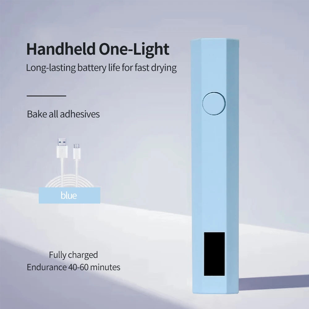 YIKOOLIN Conveniente secador de uñas recargable UV LED portátil Lámpara de curado rápido para todos los esmaltes en gel Mini herramienta de manicura USB portátil