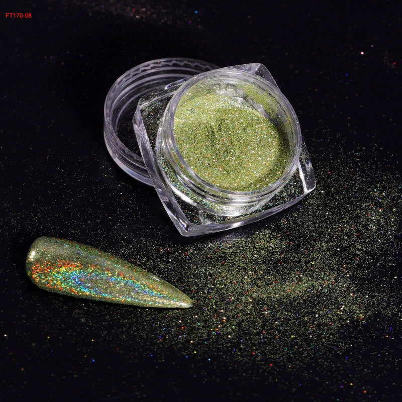 Jars Aurora Nail Powder Pearl Nail Glitter Neon Shimmer Nails Chrome Powder Dipping Powder Decoration Aurora Manicure Pigment