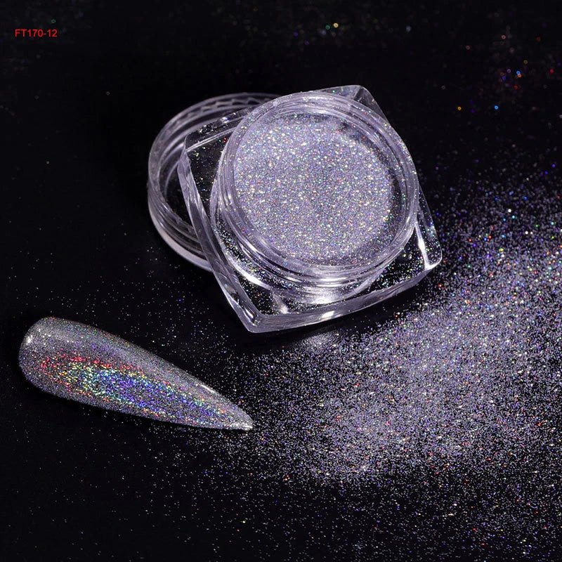 Jars Aurora Nail Powder Pearl Nail Glitter Neon Shimmer Nails Chrome Powder Dipping Powder Decoration Aurora Manicure Pigment
