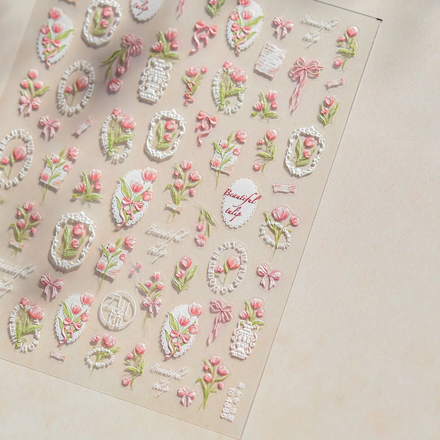 1Sheet 5D Soft Embossed Relief Nail Stickers Cute Daisies Self Adhesive Slider Stickers Press On Nails DIY Japanese Nail Art Dec