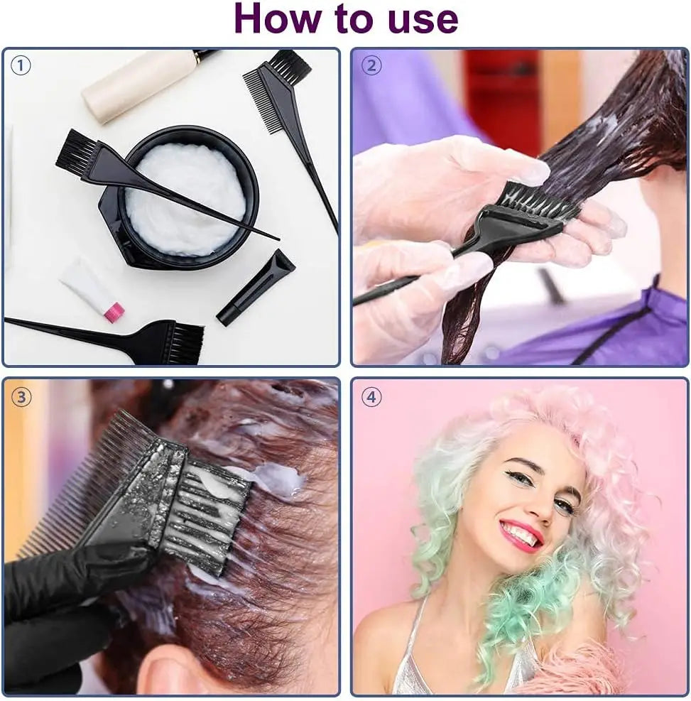 4pc Hair Coloring Kit, Hair Dye Brush, Tools for Hair Coloring Kit–Professional Dyeing Tools Set –Perfect for DIY and Salon Use
