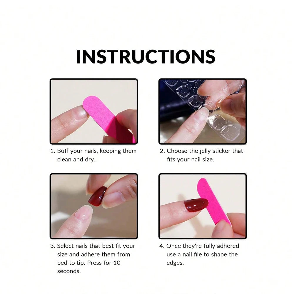 24pcs Long Almond Fake Nails White French Press on Nails Simple Full Cover Detachable Nail Tips