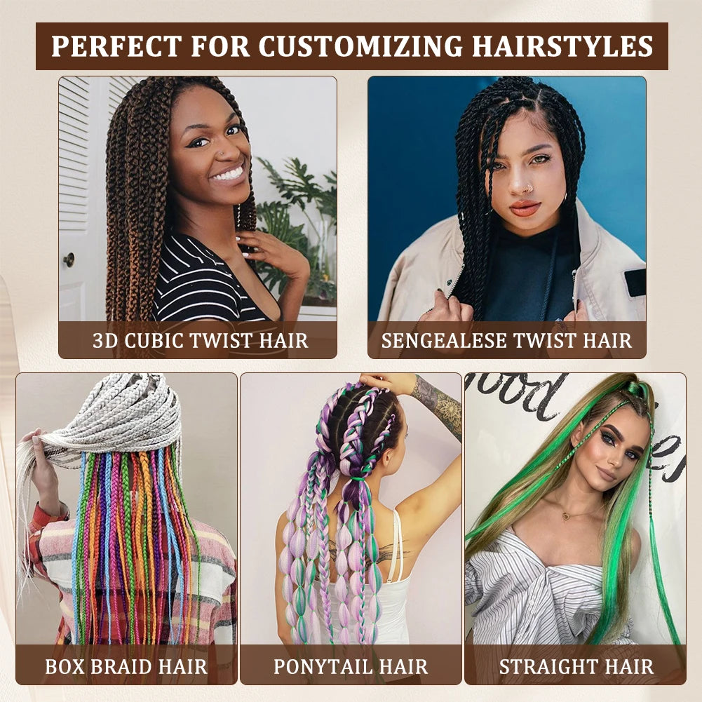Pre-stretched Synthetic Braiding Hair Ombre