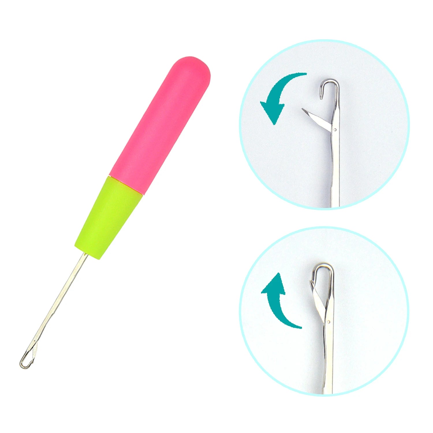 1 Pc 0.5cm/0.38cm loc Knitting Hook Crochet Hook Plastic Crochet Hook Needle Hair Weaving Crochet Needle Hook
