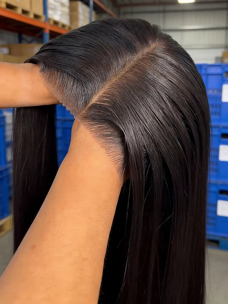 40 Inch Bone Straight Human Hair Lace Frontal Wig