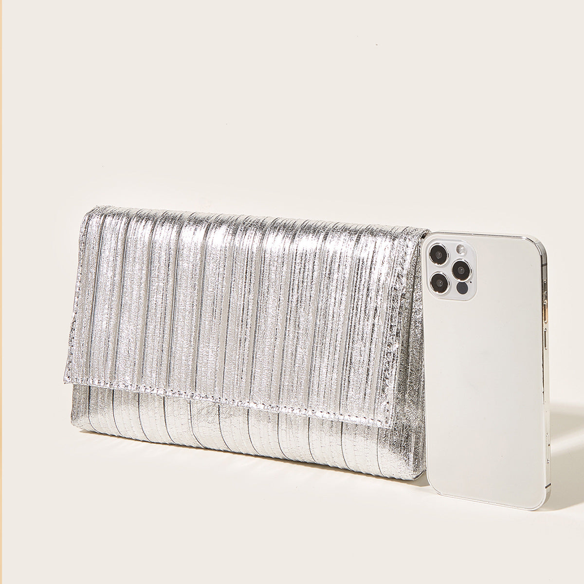 Fashion Evening Bag Metallic Shiny Clutch Simple Versatile Evening Bag Women's Bag