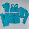 2/3/5PC Women's tracksuit Seamless Yoga Set Workout Sportswear Gym Clothing Drawstring High Waist  Leggings Fitness Sports Suits