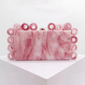 Acrylic clutch bag women designer evening party box purse 2023 new gold ivory black pearl color handbag wholsale