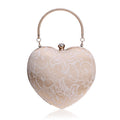 New Lace Evening Bag Ladies Fashion Banquet Dress Clutch Heart Shape Evening Bag