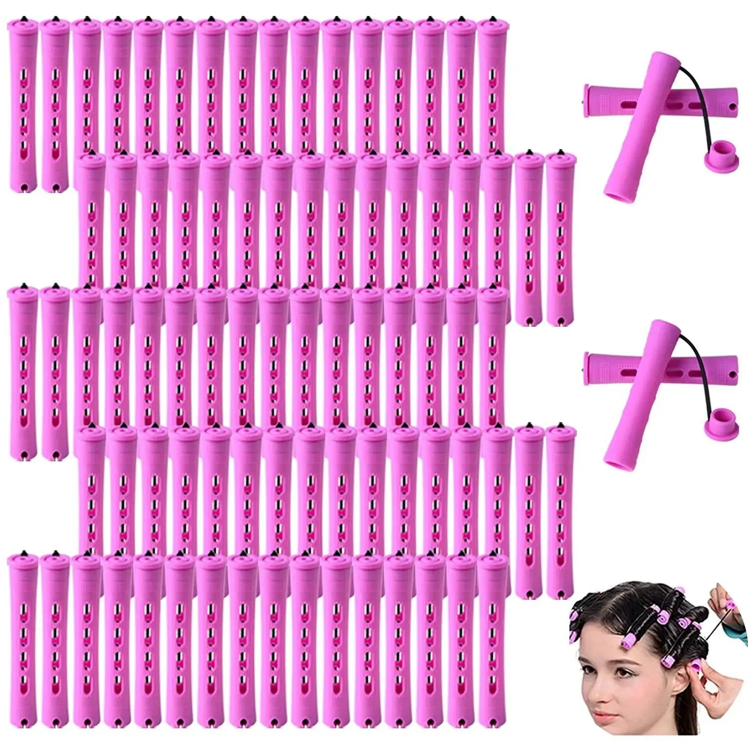 10pcs Hair Curlers Perm Rods Sets Short Cold Wave Rods Hair Curler Heatless Perming Rods Hair Curling Rollers Curling Hair Tools