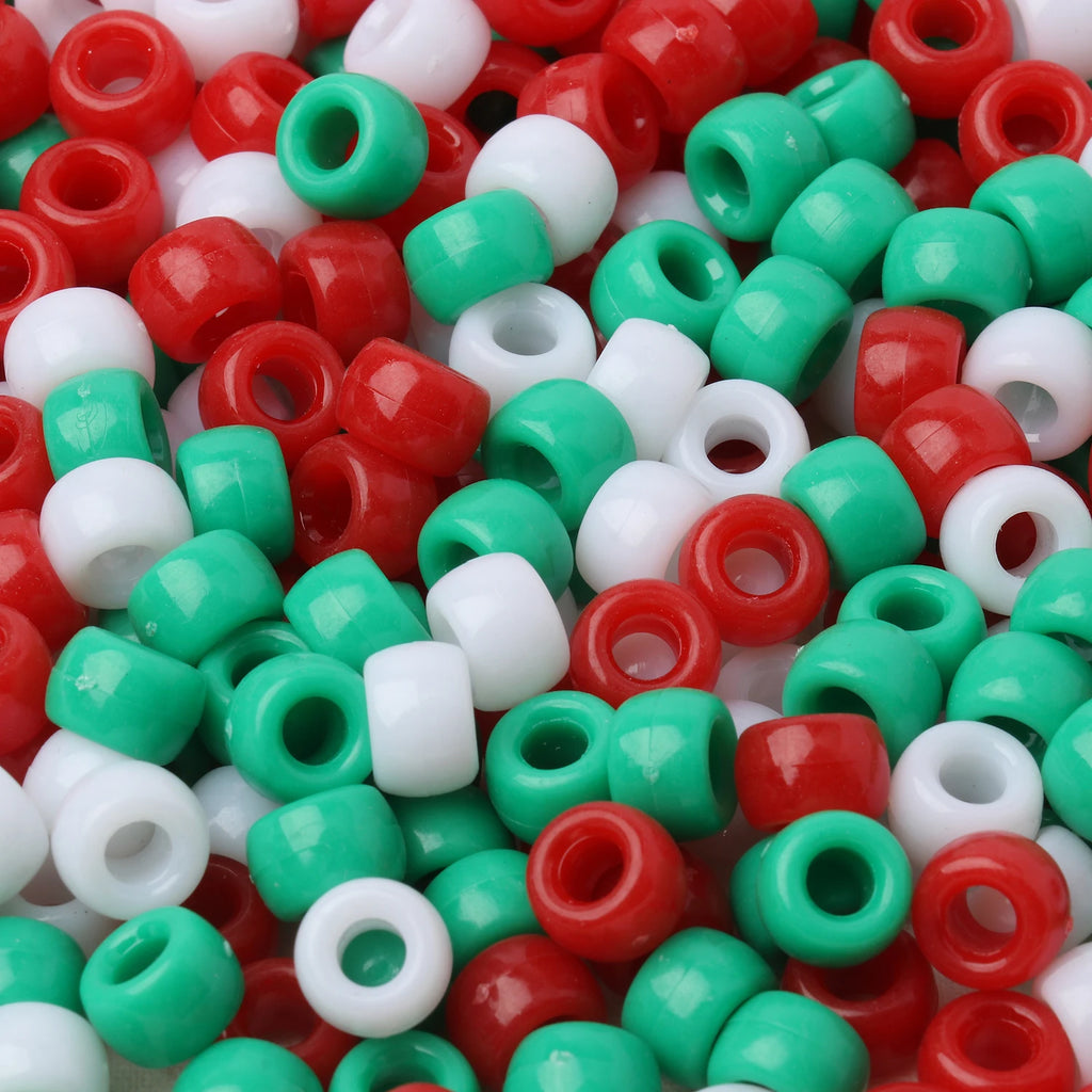 100pcs 6x9mm Colorful Pony Beads Fashion Big Hole Acrylic Beads Kids DIY Bracelet Necklace Making HandCrafts Girls Hair Beads