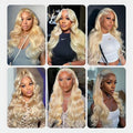 30-32 Inch Body Wave 613 Blonde Human Hair Wig Pre Plucked