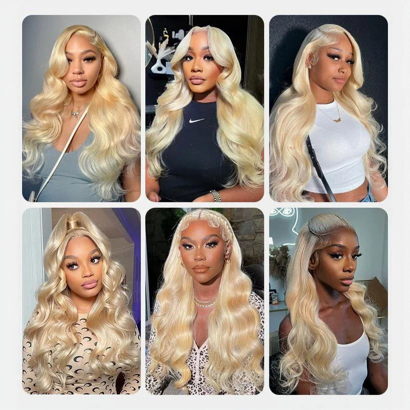 30-32 Inch Body Wave 613 Blonde Human Hair Wig Pre Plucked
