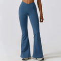 Women Stretch Fitness Pants Sports Bell Bottoms Trousers Lady Runing Push Up Gym Dance Activewear Flares Nylon Yoga Leggings